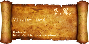 Vinkler Máté névjegykártya