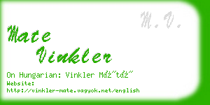 mate vinkler business card